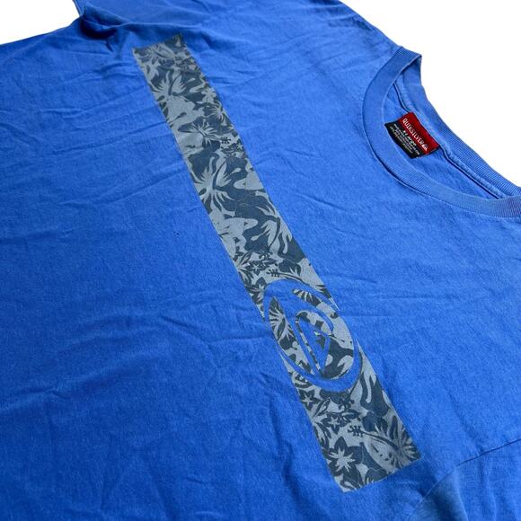 Vintage Quiksilver T-Shirt Men’s XL Blue Floral Stripe Surf Skate USA Y2K baggy - Picture 3 of 9